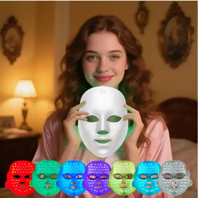 Home USB powered 7 color LED facial beauty instrument facial care tools