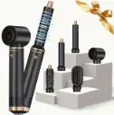 5in 1 Hot Brush Hair Styler 1000W Hot Hair Brush Mutifunctional Hot Air Brush Hair Straightener Curling Iron Wand Electric Hair Curler Hair Styling Brush, Salon Styling Tool, Lightweight Brush, Compact Design, Durable Construction, Professionalgrade Tool, Multifunctional Styler, Daily Styling, Home Users